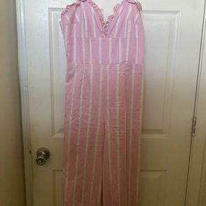 Pink and white romper